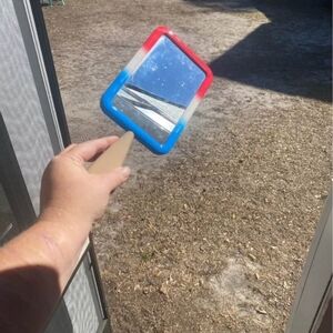 Handheld Mirror with Red, White & Blue Frame